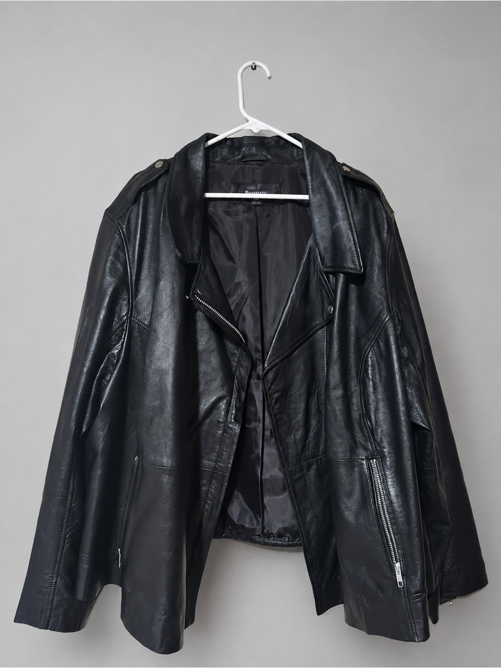 Roaman’s Women’s Moto Leather Jacket - 34W